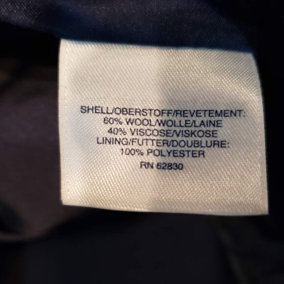 Land's End Wool Pea Coat Heavy Knit Navy Blue Dual Button Front Winter - 24W - Picture 7 of 8